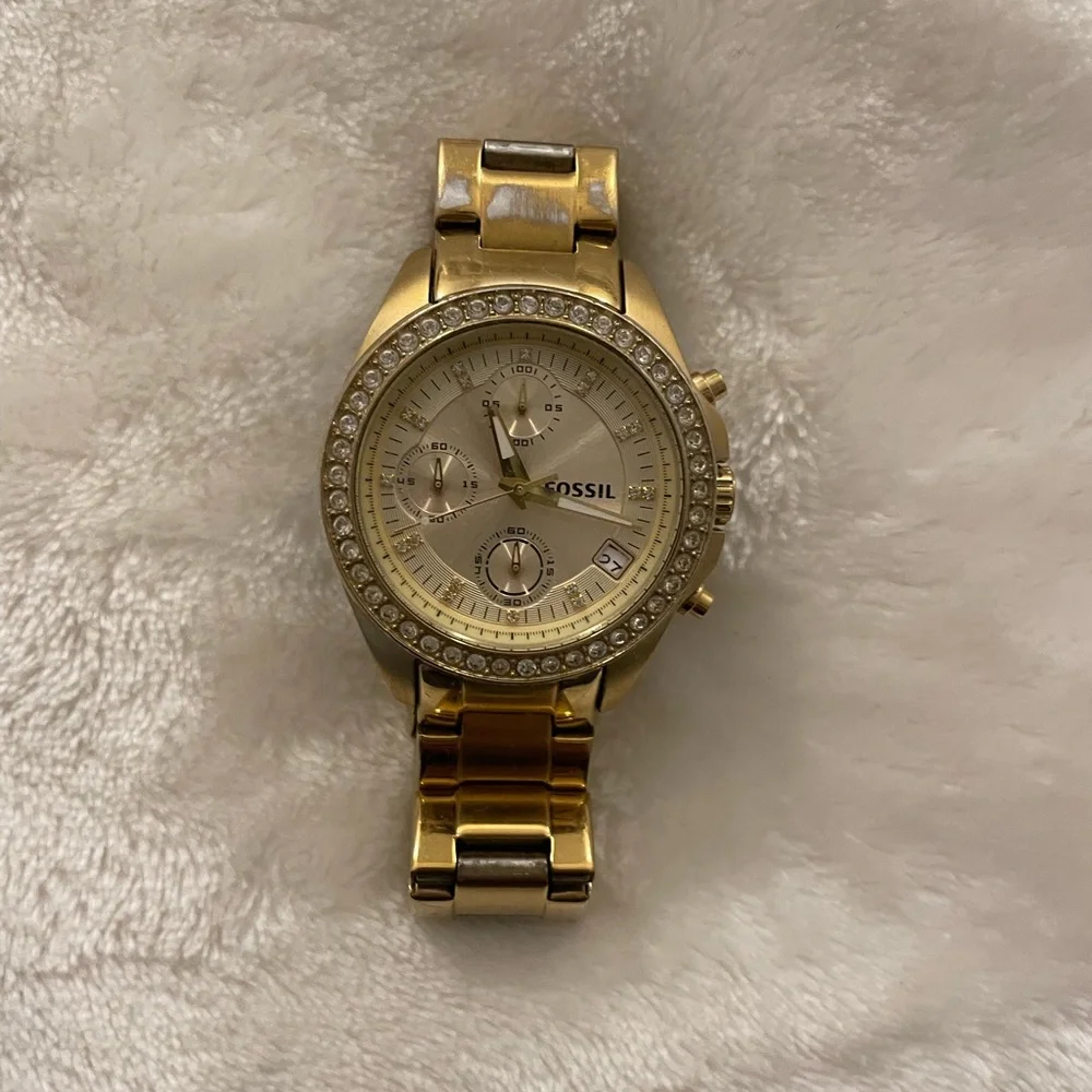 Fossil - Decker ES3352 Women's SS Gold Tone Analog Dial Quartz Wrist Watch